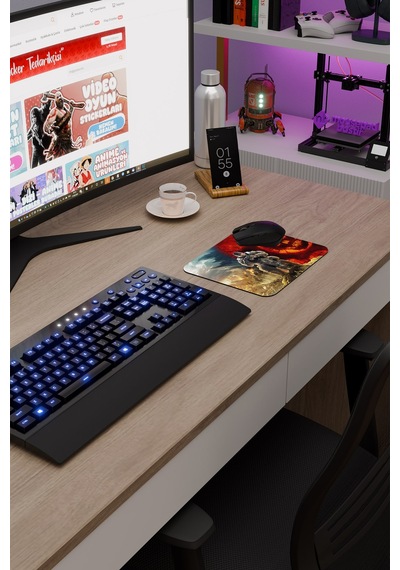 Gears Of War Kaymaz Dikişli Kauçuk Oyuncu Mousepad V1 - 22x18 Gaming Mouse Pad Fare Altlığı