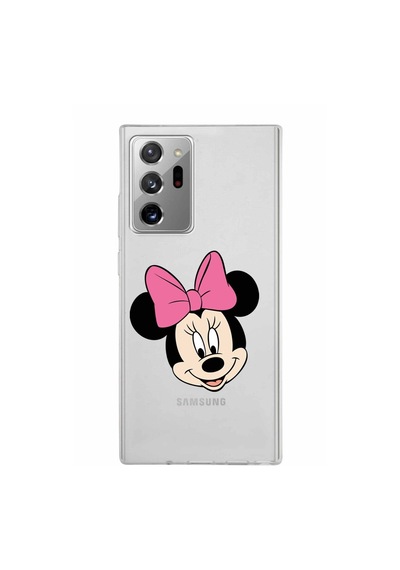 Samsung Galaxy Uyumlu Note 20 Ultra Kapak Minnie Mouse Tasarımlı Şeffaf Silikon Kılıf Şeffaf