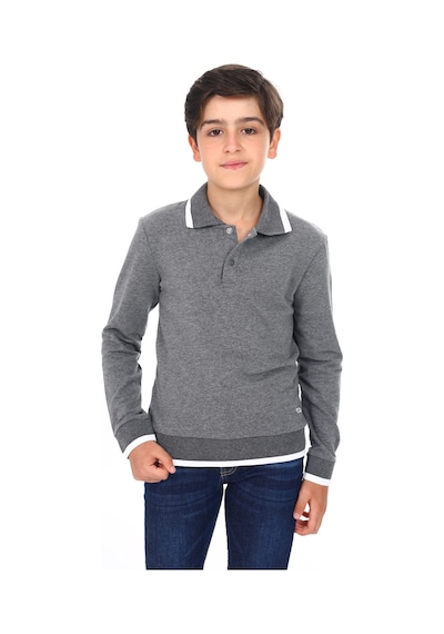 Toontoy Kids Toontoy Erkek Çocuk Regular Fit Polo Yaka Baskılı Sweatshirt - 2 İplik Antrasit Melanj Toontoy Kids Toontoy Erkek Çocuk Regular Fit Polo Yaka Baskılı Sweatshirt - 2 İplik Antrasit Melanj
