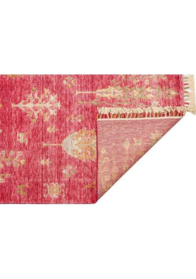Hoom Rugs Nepal Zr 08 Bambu Viskon Kırmızı Sonbahar Uşak Desenli Halı Kırmızı