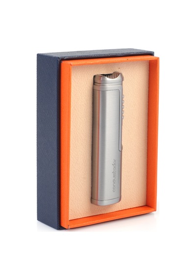 Conquistador Tek Torch Pürmüz Gümüş Metal Puro Çakmağı Cnq-029