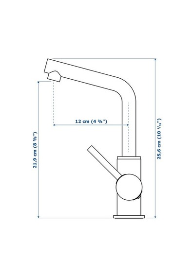 Ikea Lundskär Lavabo Bataryası, Krom Kaplama, 26 Cm