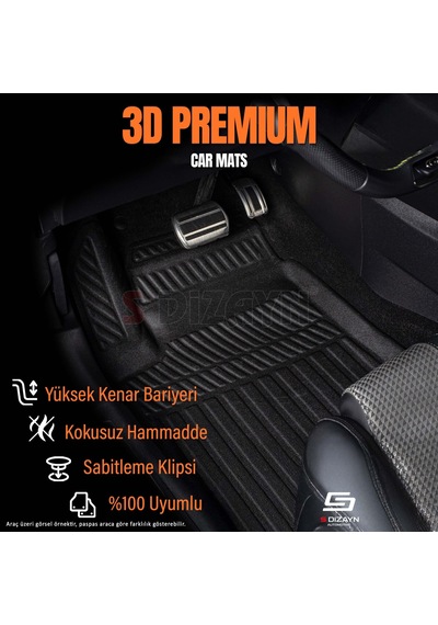 S-dizayn Hyundai Ix20 3d Pro Havuzlu Paspas 2015-2020 A+ Kalite