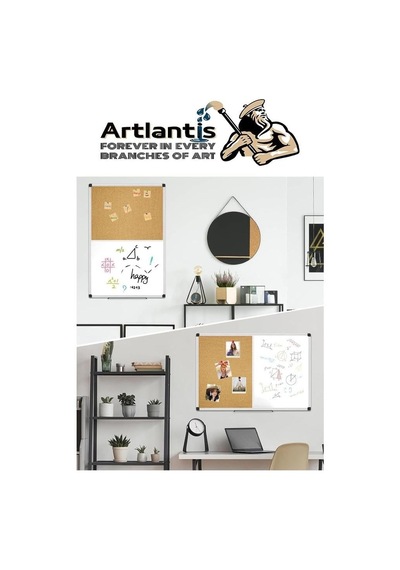 Çift Fonksiyonlu Yazı Tahtası Ve Mantar Pano 60x90 Cm 1 Adet Alüminyum Çerçeveli Yazı Tahta Kalemi Ve Silgisi Har Genel