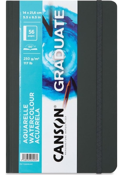 Canson Graduate Suluboya Defteri Sert Kapaklı Defter - Dikey 250gr 14x21,6 28 Yaprak 56 Sayfa