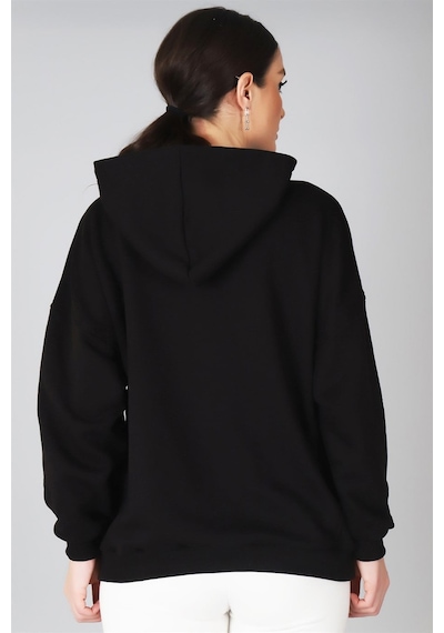 Sweetness Kadın Siyah Kapüşonlu Sweatshirt SIYAH