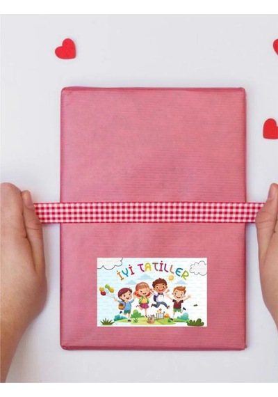 İyi Tatiller Öğrenci Etiketi 5x8 Cm 30 Adet Sticker Kolay Açılır