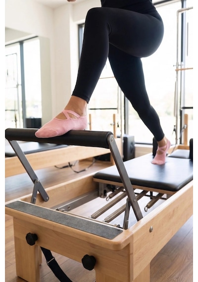 Saysez Bambu Kadın Kaydırmaz Taban Silikon Baskı Pilates Yoga Fitness Dans Aktivite Babet Çorabı Pembe