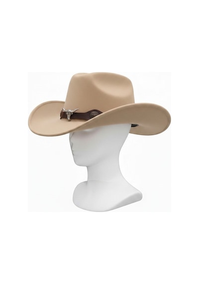 Aresshop Kovboy Güneşlik Şapka Plaj Şapka Keçe Camel