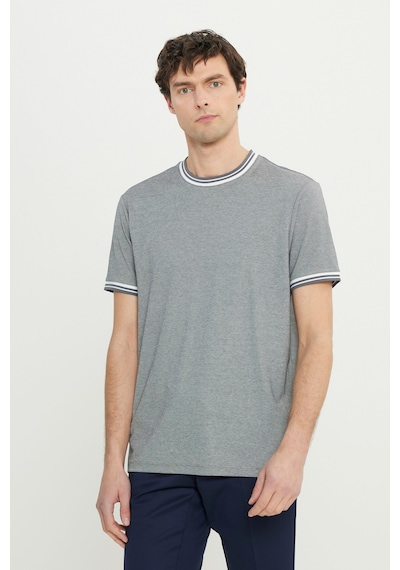 AC&Co / Altınyıldız Classics  Erkek Sıyah Pamuklu Slim Fit Dar Kesim Bisiklet Yaka Tişört SIYAH