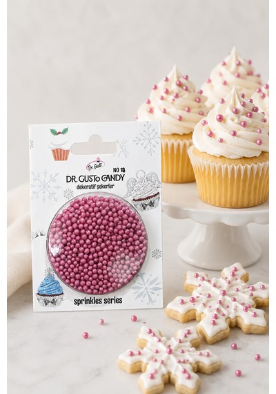 Dr. Gusto 2 Mm Pembe Boncuk Pasta Süsleme Şekeri