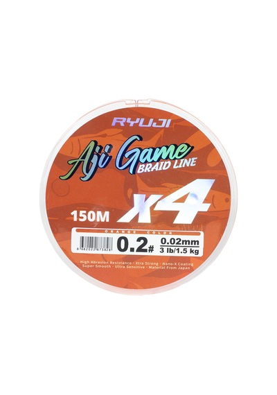 Ryuji Aji Game 0.03 Mm 150mt 4 Kat Turuncu İp Misina 2.5kg Çeker