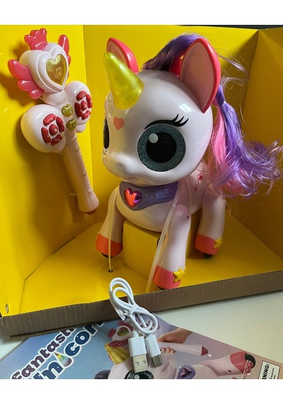 Uzaktan Kumandalı Unicorn Robot Sihirli Asa Kontrollü Fantastik Unicorn Robot 22 Cm Dans Eden Şa