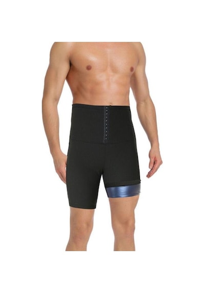 Sauna-şort Yüksek Bel Agraflı Sauna Termal Toparlayıcı Ve Sıkılaştırıcı Spor Şort Mistirik Siyah