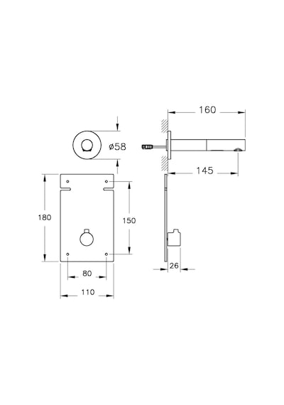 VitrA Origin Ankastre Kısa Temassız Lavabo Bataryası Krom A47110