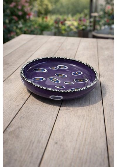 Dekoratif Çini Tabak 16 Cm Nazar Boncuklu Seramik Sunum Tabağı Meyve, Kuruyemiş, Salata Ve Mumluk Dekor Tabağı Çok Renkli Dekoratif Çini Tabak 16 Cm Nazar Boncuklu Seramik Sunum Tabağı Meyve, Kuruyemiş, Salata Ve Mumluk Dekor Tabağı Çok Renkli