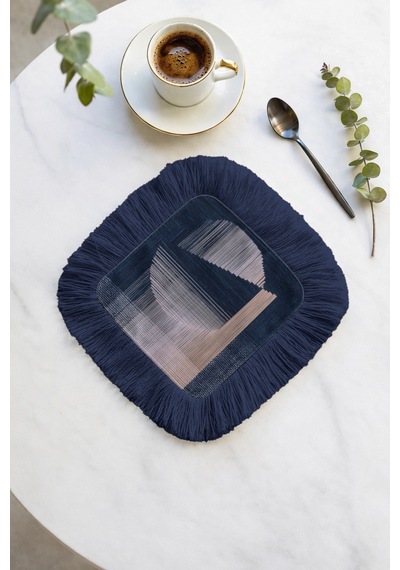 Lüks Geometrik Saçaklı Kahve Yanı Sunumluk Peçete - Soyut Modern Lacivert Gri Bardak Altlığı Mendil Doygun Lavanta Tarçın Lüks Geometrik Saçaklı Kahve Yanı Sunumluk Peçete - Soyut Modern Lacivert Gri Bardak Altlığı Mendil Doygun Lavanta Tarçın
