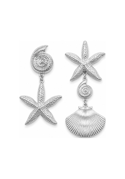 Çelik Deniz Yıldızı Küpe Silver
