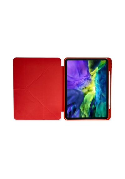 Apple İpad 2025 10.9 10.nesil A16 Kılıf Kalemlikli Mars Tablet Kılıfı - Kırmızı