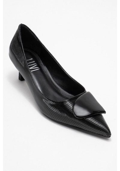 Luvishoes Luvi Shoes Brıana Siyah Çizgili Tokalı Kadın Topuklu Ayakkabı Siyah