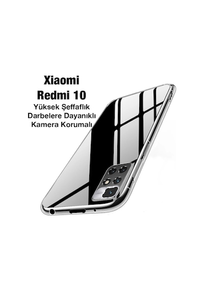 Ally Xiaomi Redmi 10 Kılıf Kamera Korumalı Ultra İnce Şeffaf Silikon Kılıf- 5775