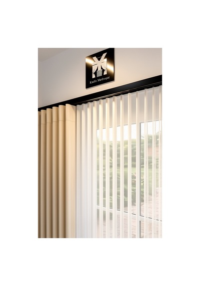 Siyah Dekoratif Ray Alüminyum 2 Kanallı Dekoratif Metal Perde Kornişi Siyah150cm - 855527283 Siyah150cm