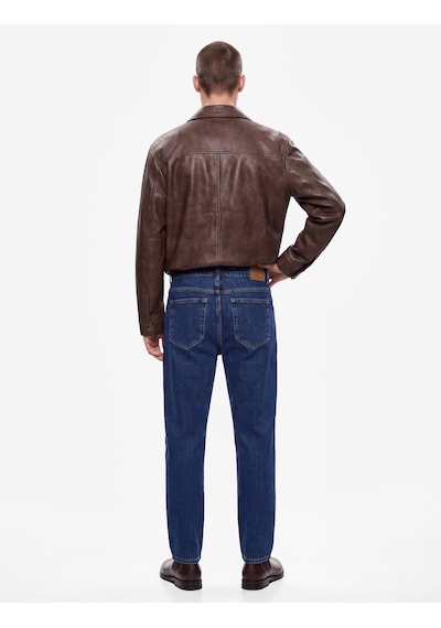 Koton Normal Bel Cepli Pamuklu Vintage Straight Fit Jean Pantolon Orta İndigo 7wam40148nd