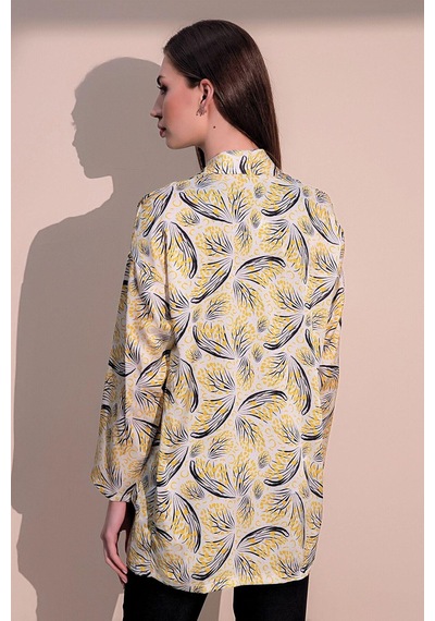 WeShaya Kadın Sarı Safari Desen Yeni Moda Saten Çift Cepli Salaş Kimono Ceket - Tesettüre Uygun Sarı WeShaya Kadın Sarı Safari Desen Yeni Moda Saten Çift Cepli Salaş Kimono Ceket - Tesettüre Uygun Sarı