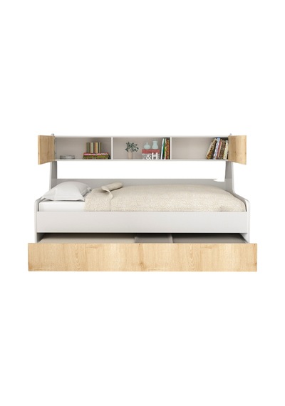Yavrulu Karyola, Viyole Kapaklı, Kitaplıklı Yavrulu Karyola - 90x200
