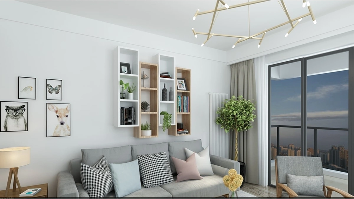 Kitaplık Modern Ev Duvar Rafı Meşe Beyaz 4 Lü Takım Meşe-beyaz
