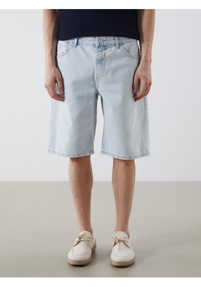 Lcw Jeans İndigo Loose Fit Erkek Jean Şort