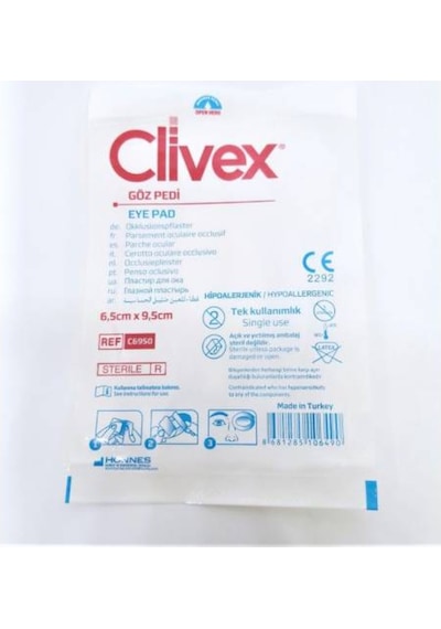Clivex Yetişkin Göz Kapama Bandı 6.5 x 9.5 CM 50 Adet