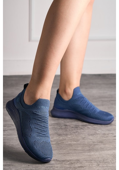Günlük Unisex Sneaker Slip-on Nefes Alabilen Hafif Yürüyüş Bağcıksız Esnek Spor Ayakkabı 041f Indigo