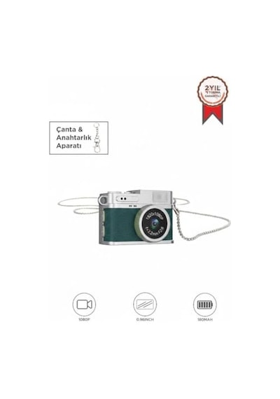 Ayrex Mini Dijital Kamera Selfie Video Vlog Kamerası Mini Anahtarlık 1080p Cmr35 Koyu Yeşil Diğer
