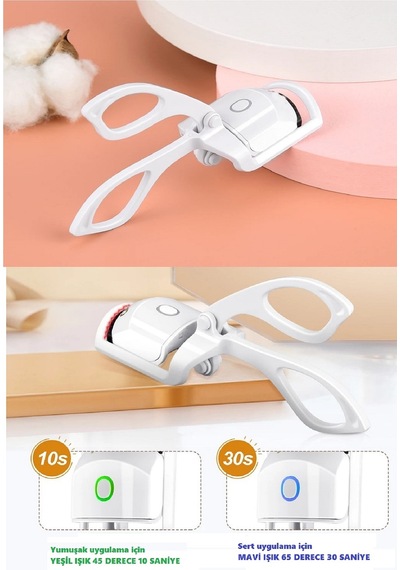 Uçlu Elektrikli Kirpik Kıvırıcı 2 Sıcaklık Modlu Usb Şarjlı Kolay Rimel Kirpik Bigudisi