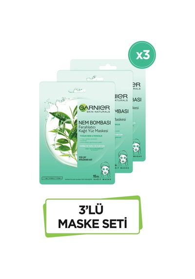 Garnier Nem Bombası Ferahlatıcı Kağıt Maske 28Gr 3 Al 2 Öde