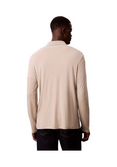 Calvin Klein Lv040em909 Ls Supima Cotton Solid Erkek Polo Tişört Bej