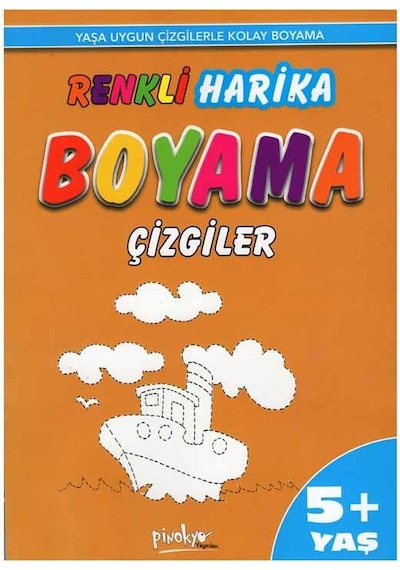 Renkli Harika Boyama Kitabı Çizgiler 5 Yaş Pinokyo Yayınları