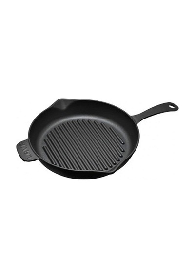 Döküm Yuvarlak Izgara Tava, Metal Kulplu, 28 Cm, Siyah Genel