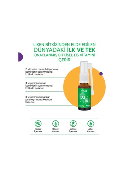 Vitago D3 Vitamini K2 İçeren Oral Sprey 20 ML