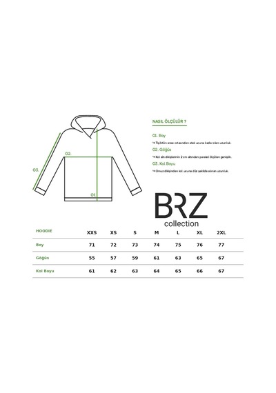 Brz Collection Unisex Oversize Forever Cool Hoodie Beyaz