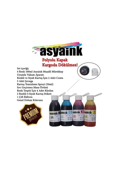 Hp 338 / 336 / 343 Uyumlu 4x100ml Uyumlu Kartuş Dolum Set