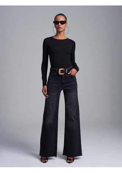 Dilvin 32695 Uzun Kollu Bodysuit-siyah Siyah