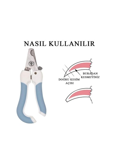 Çelik Uçlu Mavi Kedi Köpek Büyük Tırnak Makası Cin312mv
