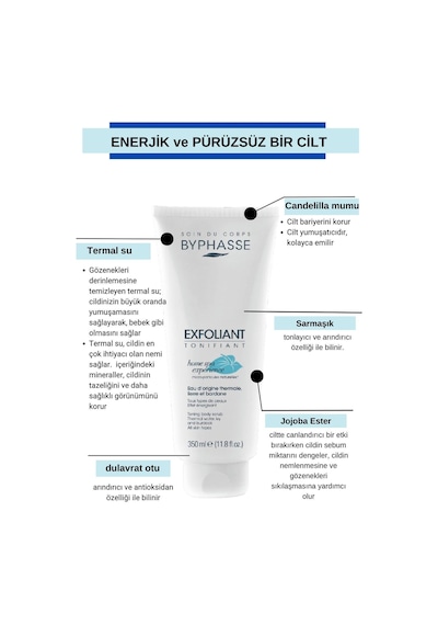 Byphasse Doğal Volkanik Tanecikli Canlandırıcı Vücut Peeling 350 ML