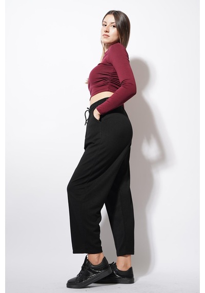 Ckm Moda Derp Modal Şalvar Balon Pantolon Siyah Ckm Moda Derp Modal Şalvar Balon Pantolon Siyah
