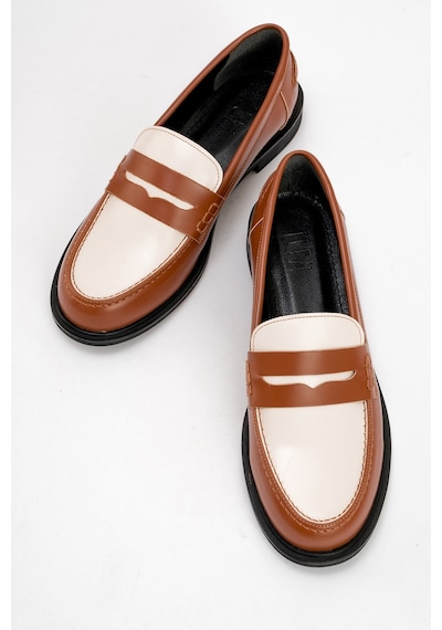 Luvishoes Luvi Shoes Choos Taba Krem Kadın Loafer Ayakkabı Çok Renkli - Taba