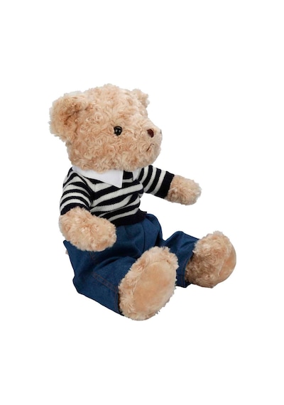 Sevimli Kıyafetli Peluş Ayı 37 Cm Yumuşacık Hediye Ayıcık Çok Renkli