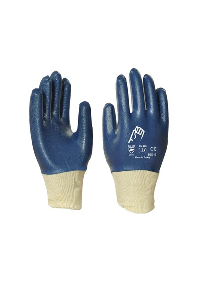Petrolcü Eldiveni, Okc002, Mavi, Nitril, Ce En 388/420, 3x11a, No:10