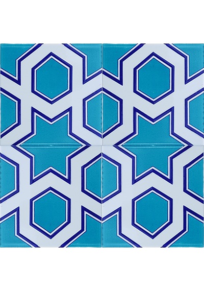 Armada Çini 20x20 Cm Sp 98-v Yıldız Desenli Kütahya İznik Çini Ka